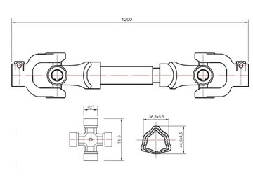 ВАЛ ВОМ ПЕРЕДАТЧИК МОЩНОСТИ ТРУБА 120 СМ