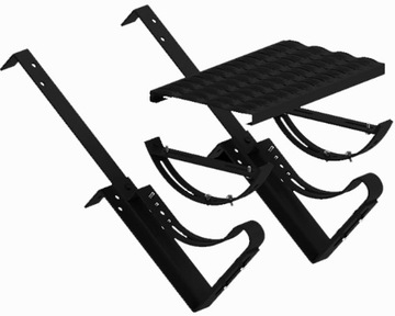 Полная скамейка для трубочиста 80см Corotop SET, немецкого типа, изогнутая, черная