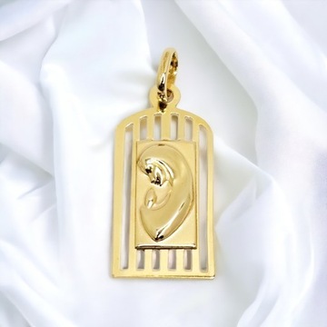 Złoty medalik zawieszka Madonna Matka Boska Bozia próba 585 komunia nr 151