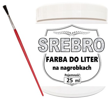 FARBA SREBRNA LAKIER DO LITER KAMIENIA NAGROBKÓW