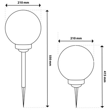 Lampa Ogrodowa KULA SOLARNA LED 20CM WBIJANA NAZIEMNA OZDOBNA KULKA