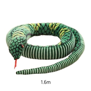 Змея, имитация игрушки, большая плюшевая опора, зеленая шутка, змея