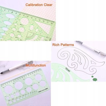 11 шт. шаблоны линеек для геометрических рисунков