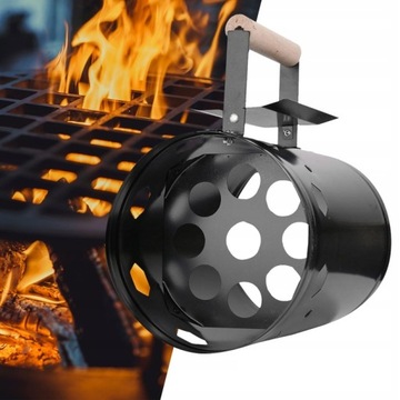 KOMIN DO ROZPALANIA WĘGLA BRYKIETU BBQ KOMINKA OGNISKA GRILLA 26x17cm Sre30