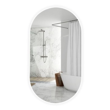 LUSTRO ŁAZIENKOWE LED OWALNE 50x90 cm LUSTRO ŁAZIENKOWE PODŚWIETLANE DOTYK