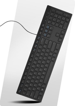 DELL PRO series| Cicha biurowa klawiatura USB 1,8m | CZARNA SLIM REGULOWANA