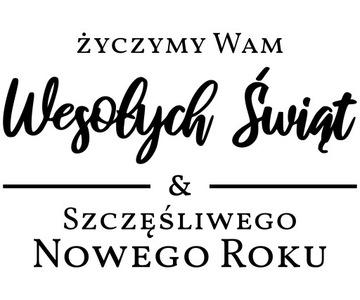 naklejka WESOŁYCH ŚWIĄT Szczęśliwego Roku 42x28cm na okno stand tablicę