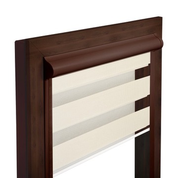 ИНТЕРЬЕРНЫЕ ЖАЛЮЗИ ДЕНЬ НОЧЬ ЖАЛЮЗИ В КАССЕТЕ С НАПРАВЛЯЮЩИМИ, КОРИЧНЕВЫЕ