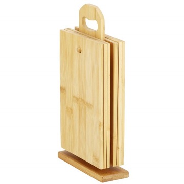 6szt DESKA DO KROJENIA SERWOWANIA BAMBUSOWA ZESTAW DESEK STOJAK BAMBUS