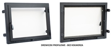 DRZWICZKI KOMINKOWE DO KOMINKA DWUSKRZYDŁOWE NA WYMIAR Z SZYBĄ ŻAROODPORNĄ
