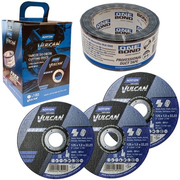Tarcza NORTON VULCAN 125x1,0x22,23 A60S-BF41 komplet 100szt. + taśma
