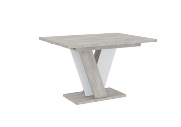 Stół rozkładany kuchenny JASNY BETON BIAŁY MATOWY 120 - 160 x 90 x 75 cm