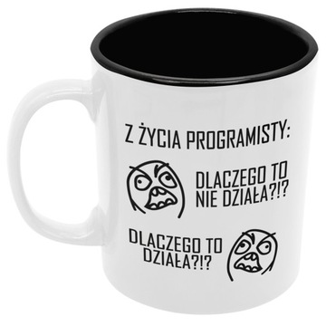 Kubek PROGRAMISTA dla programisty memy czarny
