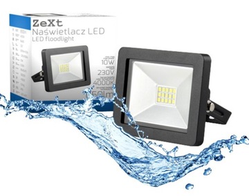 Naświetlacz LED 10W REFLEKTOR IP65 HALOGEN UCHWYT PREMIUM NEUTRALNY 850LM
