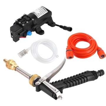 Портативная мойка высокого давления 12 В, комплект шлангов для водяного насоса 130 фунтов на квадратный дюйм, мощность 80 Вт