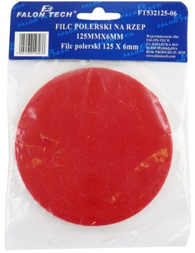 ПОЛИРОВАЛЬНЫЙ ВОЙЛОК С ДИСКОМ НА ВЕЛКРО ДИСК 125 x 6