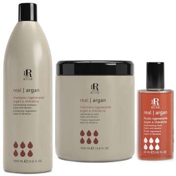 RR Argan Star Szampon + Maska + fluid z Keratyną 2x1000ml + 60ml