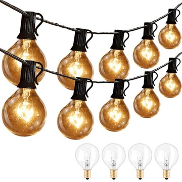 GIRLANDA LAMPKI OGRODOWE 50 PATIO BALKON TARAS 15m