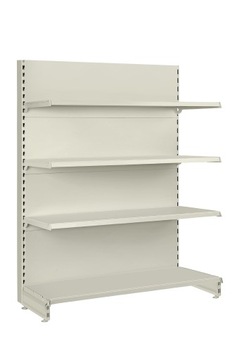 Kompletny regał sklepowy metalowy typ Mago Przyścienny 180x125cm Krem