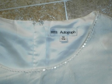 M&S ПЛАТЬЕ ИЗ ШЕЛКА ЛЮКС С АВТОГРАФОМ 140 СМ - 10 ЛЕТ