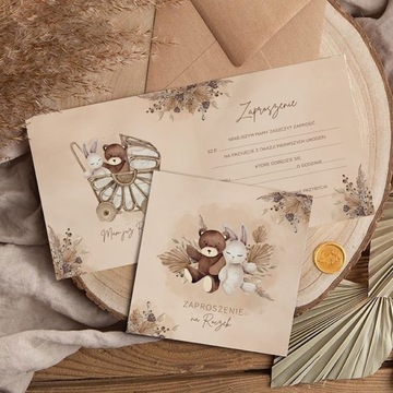 ПРИГЛАШЕНИЯ НА ЮБИЛЕЙ БОХО МЕДВЕДЬ, КОНВЕРТ 10 ШТ.