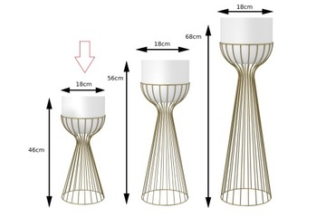 LOFT Design металлическая подставка для цветов - ЗОЛОТО 46см