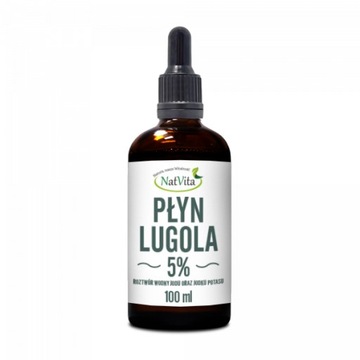 Płyn Lugola 5% Jod Jodek Potasu Tarczyca CZDA Czystość 99,99% 100ml NatVita