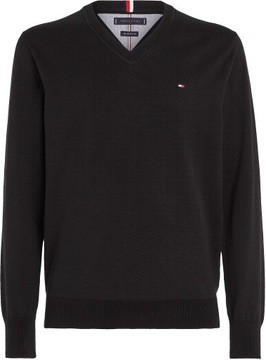 Tommy Hilfiger sweter męski czarny v-neck sweterek MW0MW30956-BDS XXL