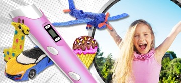3D 3D -ручка для детей 3D -принтер Magic Pen + вставки 160 метров