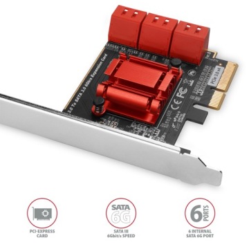 Контроллер PCIe, 6 внутренних портов SATA 6G,&