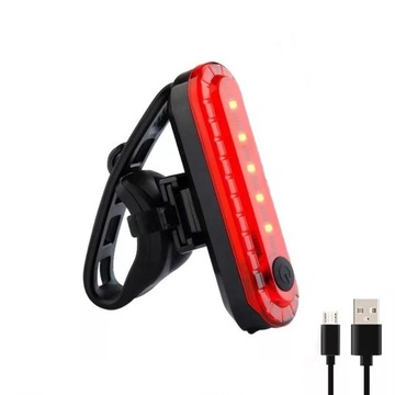 LAMPKA ROWEROWA TYLNA NA ROWER LAMPA TYŁ USB LED