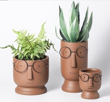 Горшок HEAD Harry 13см FACE цветок на стол