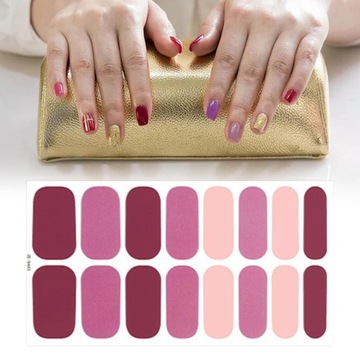 wk-16x полоски для ногтей с отвержденным гелем и пилочкой для ногтей, патчи для ногтей с полным покрытием, стиль E