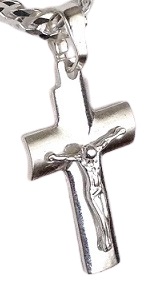 Серебряная мужская цепь, доспехи, крест с Иисусом
