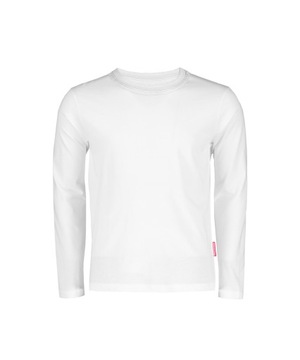 DŁUGA BIAŁA BLUZKA 104 GŁADKA DZIECIĘCA DO PRZEDSZKOLA BAWEŁNA BEZ NADRUKU