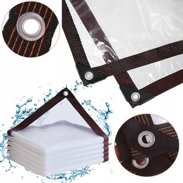 PLANDEKA PRZEZROCZYSTA OGRODOWA TARASOWA WODOODPORNA Z OCZKAMI ANTY-UV 2X3M