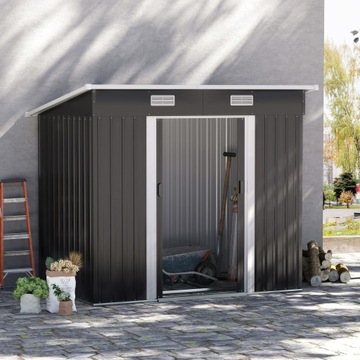 Domek Narzędziowy Ogrodowy na Narzędzia Blaszany Szopa 2,3 m² 207x130x182cm