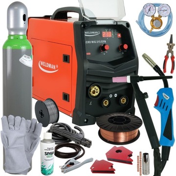 Spawarka 230v MIG MAG MMA TIG MIGOMAT 210 A ZESTAW