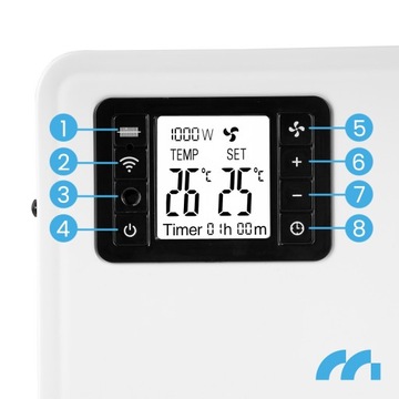 ЭЛЕКТРИЧЕСКИЙ КОНВЕКТОР НАГРЕВАТЕЛЬ WIFI ТЕРМОСТАТ МОЩНЫЙ ДИСТАНЦИОННЫЙ 2300ВТ