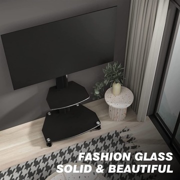 ПОДСТАВКА ДЛЯ ТВ 27-60 ДЮЙМОВ, КОЛЕСА, 2 ПОЛКИ, 50 КГ.