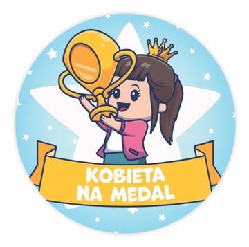 NAKLEJKI NA DZIEŃ KOBIET - KOBIETA NA MEDAL (x48)