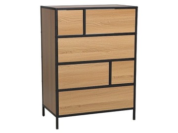 Komoda z 6-ma szufladami GEO K6 dąb/czarny loft
