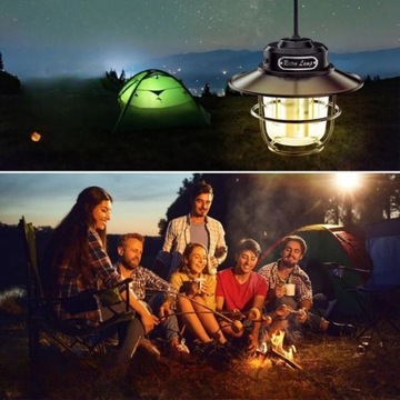 Ретро-лампа для кемпинга, 5 Вт, водонепроницаемая, IPX4, перезаряжаемая, заряжается через USB C