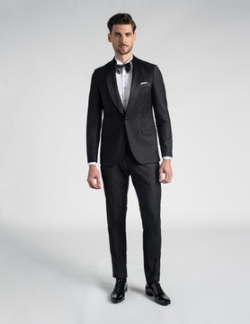 Garnitur smokingowy pontegrande czarny slim fit 176 104 94