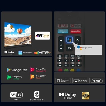 CHiQ 65-дюймовый 4K UHD Smart TV Android11 ​​БЕЗРАМОЧНЫЙ