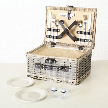 Тканая корзина для пикника в стиле бохо, термосумка + тарелки для столовых приборов