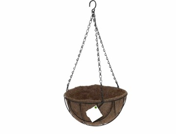 Kosz wiszący na kwiaty kokosowy 30 cm Donica Wisząca z matą kokosową Taras