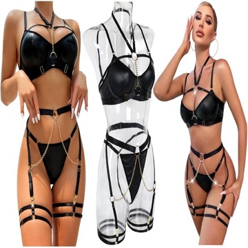 SEKSOWNY KOMPLET BIELIZNA EROTYCZNA DAMSKA SEXY S