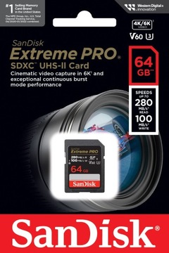 Карта памяти SANDISK Extreme Pro SDXC 64 ГБ