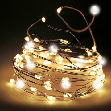 LAMPKI DRUCIKI GIRLANDA BATERIE 40 LED + FLASH